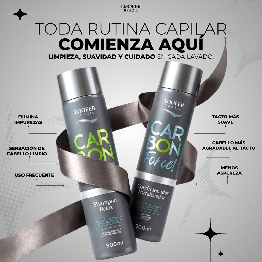 Kit de Champú y Acondicionador - 300 ml Carbon Force